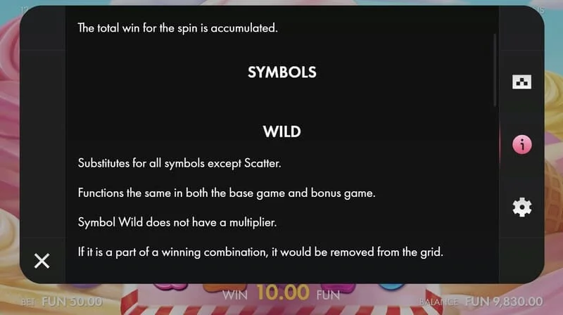 Sugar Wins - simbolet e ëmbla të slotit